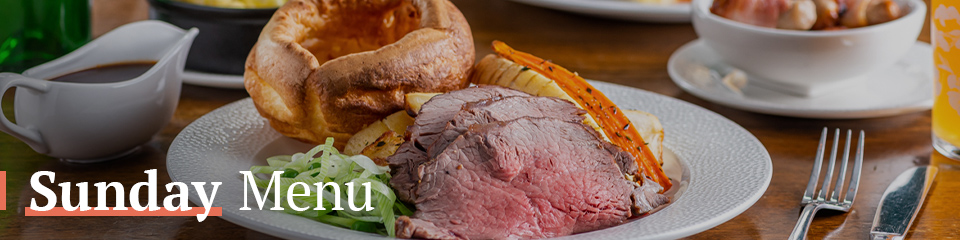 Sunday Menu at The Railway Tavern